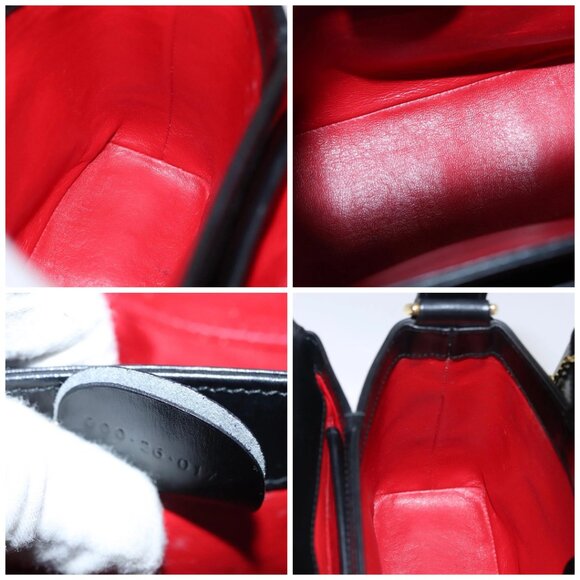 GUCCI Bamboo Hand Bag Enamel Black Auth ep7256 - Picture 15 of 16